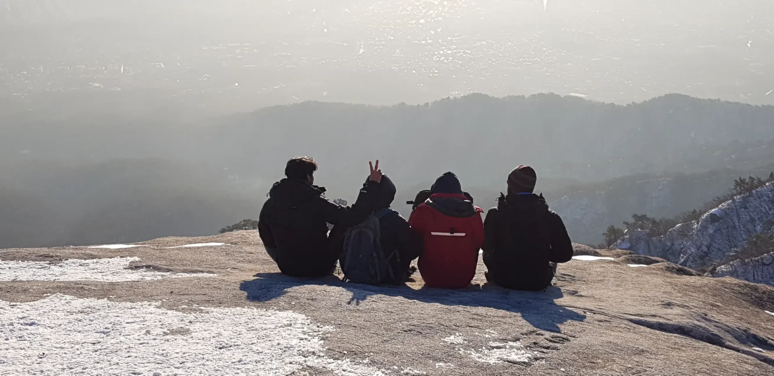 baegundae summit view , morning hiking to bukhansan